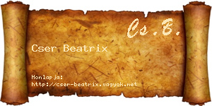 Cser Beatrix névjegykártya